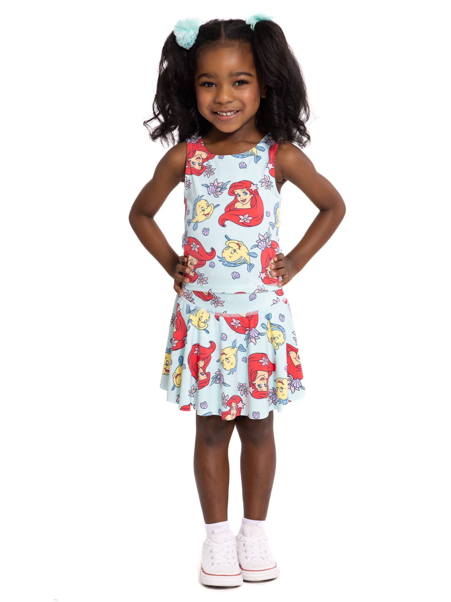 The Little Mermaid Toddler Girls' Active Tank Top and Skort Set, 2-Piece, Sizes 12M-5T
