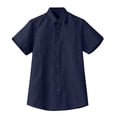 thumbnail image 5 of Jessboyy Men's and Big Men's Casual Button Down Shirts Short Sleeve Button up Work Shirt with Pockets Summer Vacation Wedding Party Shirts Navy XXXXL, 5 of 8