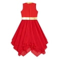 thumbnail image 4 of iiniim Girls Liturgical Praise Dance Dress Color Block Asymmetrical Worship Church Prayers Dancewear Red 14, 4 of 7