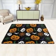 thumbnail image 2 of SKYSONIC 36x24in Halloween Pumpkins Bat Area Rug, Spider Web Non-Slip Floor Carpet for Indoor Living Dining Room Bedroom, 2 of 7