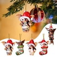 thumbnail image 2 of Adorno colgante para árbol de Navidad con forma de sombrero de Papá Noel de Gremlins, adorno acrílico para cachorro, regalo de Navidad, suministros festivos para fiestas, 2 of 5