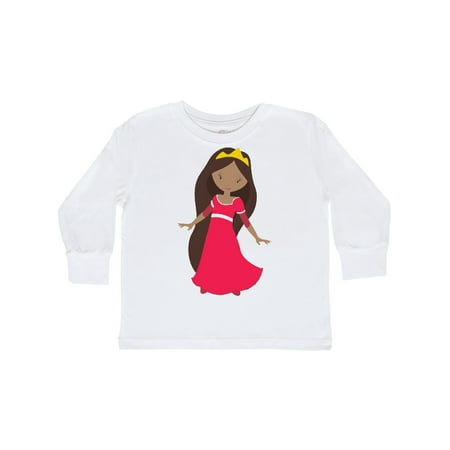 

Inktastic African American Princess Princess In Red Dress Gift Toddler Toddler Girl Long Sleeve T-Shirt