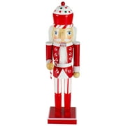 Northlight 14" Red and White Wooden Candy Cane King Christmas Nutcracker