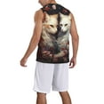 thumbnail image 2 of Naloa Flower Cat Couple Basketball Jersey Reversible Men's Mesh Athletic Sports Shirts Training Practice S-4XL3X-Large, 2 of 6