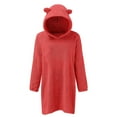 thumbnail image 6 of YunPes Fleece Pullover Girls Sweater Dress Winter Warm Hoodies Sweatshirts for Teens Cute Bear Ear Fuzzy Long Cozy Tops, 6 of 9