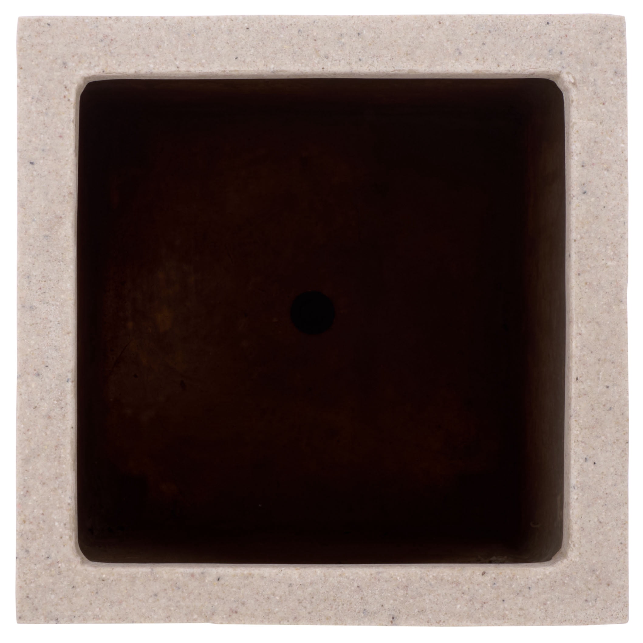 Safavieh 11.8" x 11.8" x 23.6" Square Beige Fiberstone Planter