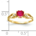 thumbnail image 2 of Primal Gold 14 Karat Yellow Gold 5mm Heart Ruby and Diamond Ring, 2 of 4