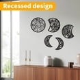 thumbnail image 6 of 5PCS Black Moon Decoration Wall-mounted 3D Moon Phase Spiritual Bedroom Wall Decor Wood Moon Appearance Adornment Natural Design Nordic Moon Decoration for Christmas Home Decoration, 6 of 8