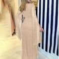 thumbnail image 6 of HAPIMO Women's Bodycon Maxi Evening Dress Solid Sequins Shiny V Neck Elegant Formal Cocktail Wedding Trendy Long Sleeve Spring Beige S, 6 of 6