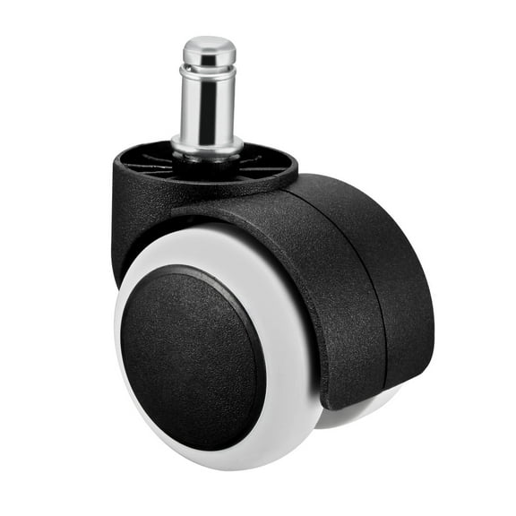 Unique Bargains Office Chair Casters Wheels 2 Inch PU Twin Wheel 11mm Stem Swivel Caster White 1pcs
