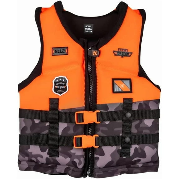 Ronix Top Grom - Boy's CGA Life Vest, Blue Camo