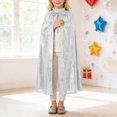 thumbnail image 6 of AWZXDE Girls Glitter Lace Cape Shawl Wrap Party Dress Up Fairy Tale For Kids Shawls for Evening Dresses Silver,60, 6 of 7