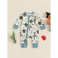 thumbnail image 5 of Michellecmm Baby Jumpsuit, Long Sleeve Crew Neck Ghost Print Zipped Newborn Romper Halloween Baby Clothes for Girls Boys, 5 of 9
