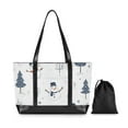 thumbnail image 7 of FORMRS Laptop Tote Bag for Women with 15.6" Computer Compartments Handbag, Blue Cartoon Snowmen, 7 of 7