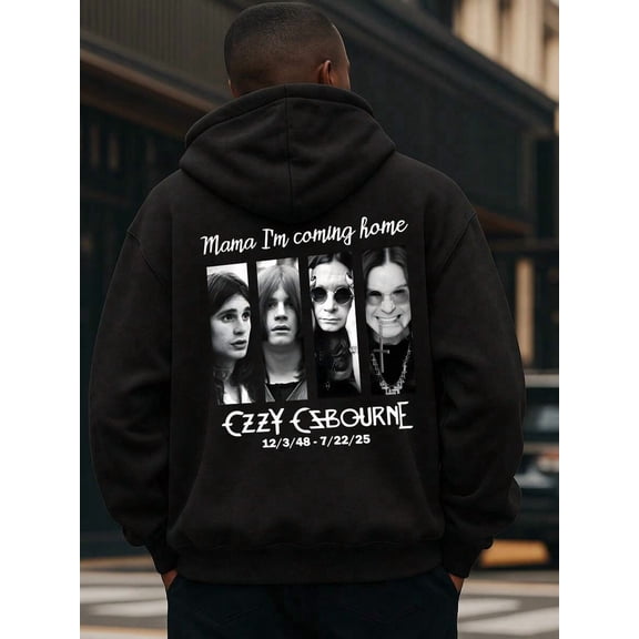 A Hoodie That Can Transform Your Fashion Taste Ozzy Black Graphic Hoodies Polyester Mens Casual Sporty Style Autumn And Winter Season Sutumn Clothes Hoodies