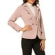 thumbnail image 4 of Chaqueta de mezclilla de manga larga con solapa y botones para mujer INSPIRE CHIC con bolsillos XS Rosa, 4 of 8