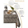 thumbnail image 5 of Grey Boho Rectangle Tablecloth, Vintage Ethnic Tribe Abstract Art Floral Waterproof & StainResistant Tablecloth, Washable Oil-proof Table Cover for Dining/Party/Wedding/Camping/Buffet 60x120 In, 5 of 9