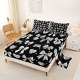thumbnail image 2 of Erosebridal Girls Grey Plaid Bow Queen Sheet Sets 4 Pieces,Love Heart Print Bed Set for Kids Teens,Microfiber Bedroom Decor, 2 of 5