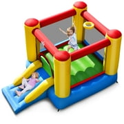 Costway Inflatable Bouncer Kids Bounce House Jumping Castle Slide w/ 480W Blower