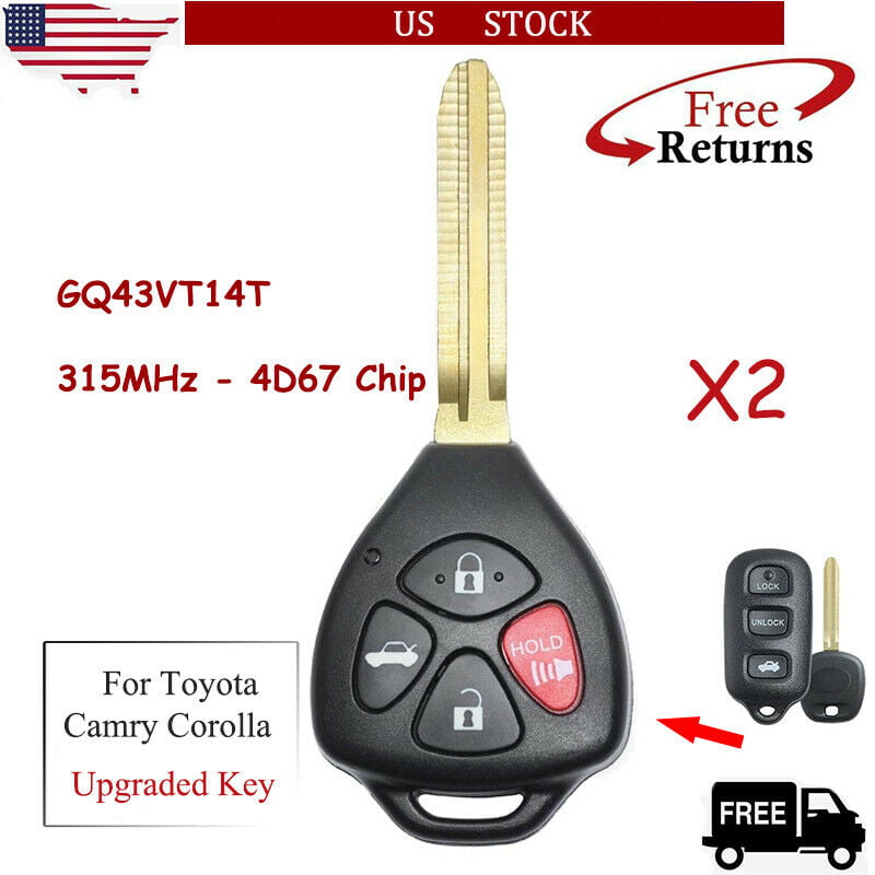 US Stock Car 3 Buttons Remote Key Shell Case Fob Cover fit for Toyota Camry 2005 
