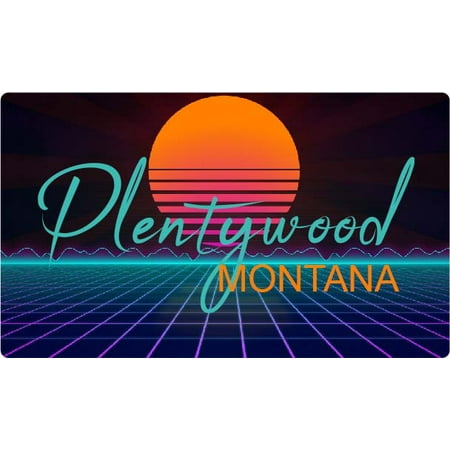 

Plentywood Montana 4 X 2.25-Inch Fridge Magnet Retro Neon Design