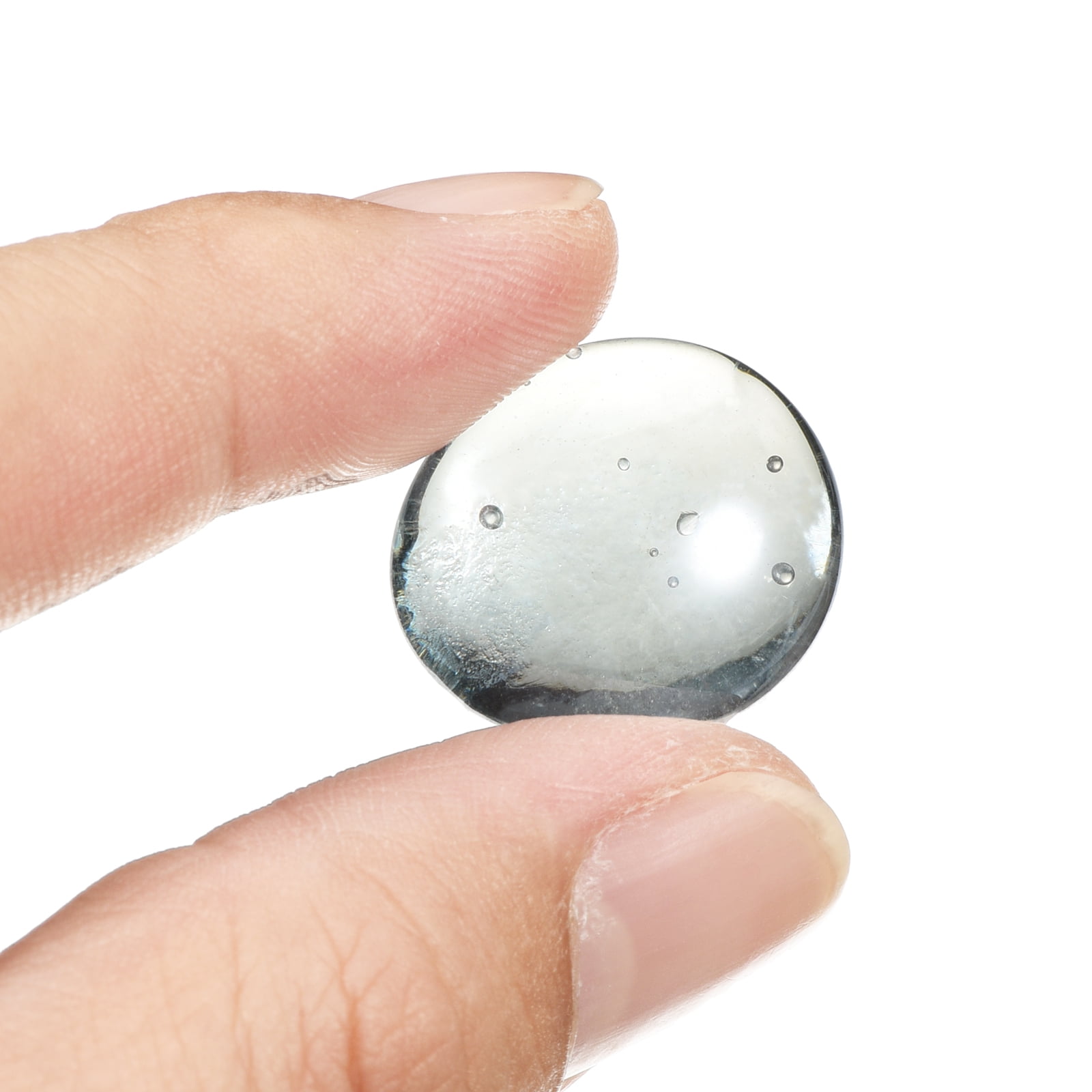 Uxcell Decorative Flat Glass Marbles 0.67''-0.75'' Rock Vase Filler Clear for Fish Tank Table Scatter Decor 100 Pcs
