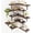 6-walnut Brown, variant on Conner Shelves Wall Mounted for Decor, Black Set of 5 | Solid wood shelf with metal brackets, holds 40 lbs. Optimizes corner storage. Fits bathroom, kitchen, bedroom & living room.
