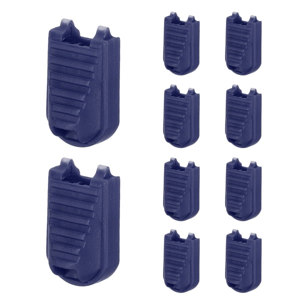 Uxcell Tiradores de Cremallera Puntas de Cuerda de Plástico Clips de Fin de Cordón para Cuerdas de Paracord Mochila Lazos de Cordón Azul Oscuro