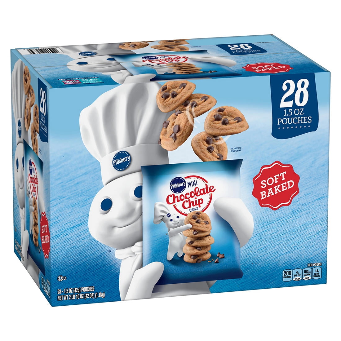 Branded Pillsbury Soft Baked Mini Chocolate Chip Cookies, New 28 Ct.