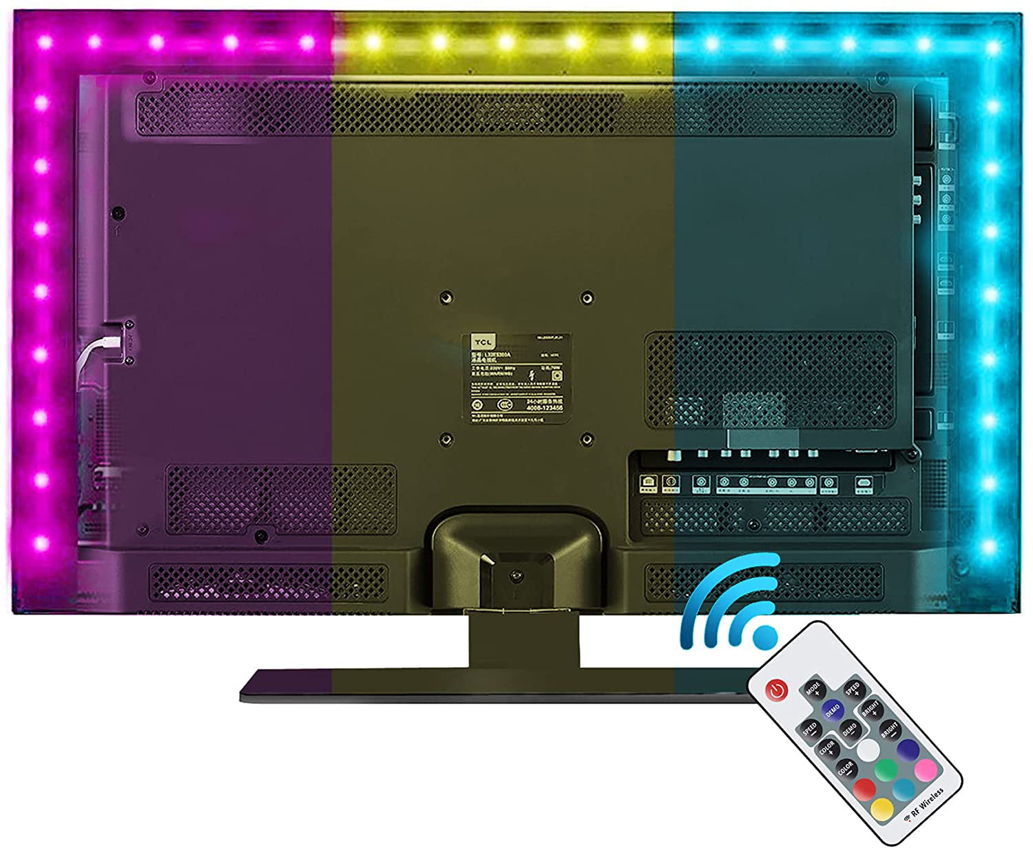 60" TV USB Backlight Kit with Remote Star Lighting LED Strip Lights for 40" 