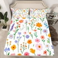thumbnail image 2 of jejeloiu Colorful Cartoon Flower Queen Sheet Sets,Kawaii Floral Blossom Flat Sheet,Cute Daisy Tulip Lavender Queen Fitted Sheet For Girls Kids,Super Cozy Room Decor,4pcs, 2 of 7