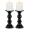 thumbnail image 1 of Juego de 2 candelabros de pilar CHAO metal negro para decoración de velas de 50 mm, 1 of 5