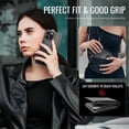 thumbnail image 6 of JEEHOOD Case For iPhone 16 Pro Max, RFID Blocking Compatible With MagSafe Detachable 2 In 1 Wallet With Snap fastening Card Holder,PU Leather Case,Kickstand Magnetic Protective Women Men Cover,Black, 6 of 8