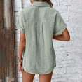 thumbnail image 5 of TTUHYWXI Womens Gauze Shirts Button Down Dress Shirts Casual Short Sleeve Textured Collared Summer Work Blouse Camping Clothes (Light Green, XXL), 5 of 9