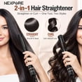 thumbnail image 5 of NEXPURE 1" Flat Iron, 2 in 1 Hair Straightener and Curler with Floating Plates, 5 Temp Settings Styler for All Hair Types, Black, 5 of 9