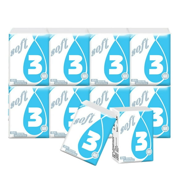 10 Packs, Portable Facial Napkins for On-the-Go Convenience 3-Layer Wooden Pulp Pocket Tissues