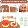 thumbnail image 5 of HAOUUCYIN 4-in-1 Baby High Chair, Portable Dining Chairs Eat & Play with Double-Layer Dinner Plate and Toy Rack, for 0-36 Months, Brown, 5 of 10