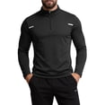 thumbnail image 2 of JTSRKL Men's UPF 50+ Quarter Zip Collar Sun Shirts Long Sleeve Lightweight Quick Dry Rash Guard Stretch Athletic Hiking Fitness Training Top Black M, 2 of 6