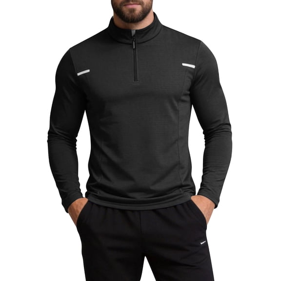 Abomasnow Men's Quarter Zip Shirt Slim Fit Long Sleeve Athletic Pullover Shirts Soft Moisture Wicking Quick Dry Muscle Shirts M-5XL