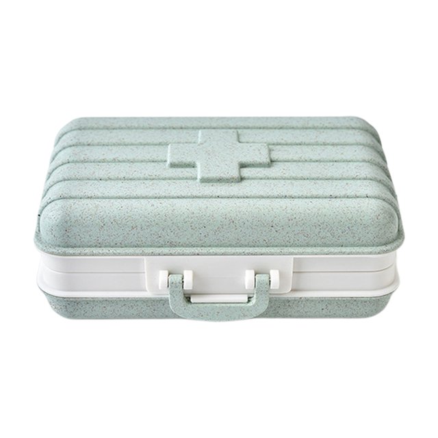 MVRLSH 50 % de Réduction! Organisation et Rangement de Garde-Manger Boîte de Rangement à Six Compartiments en Paille de Blé Boîte de Rangement Dégradable Portable Mini Boîte de Rangement