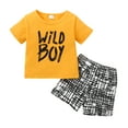 5T Little Boys Clothes Letter Print Short Sleeve Tshirt Top +Shorts