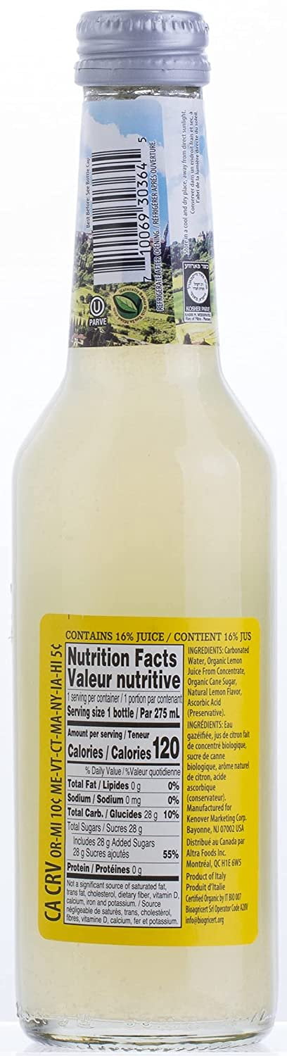 Tuscanini Organic Lemon Sparkling Beverages 6 Pack
