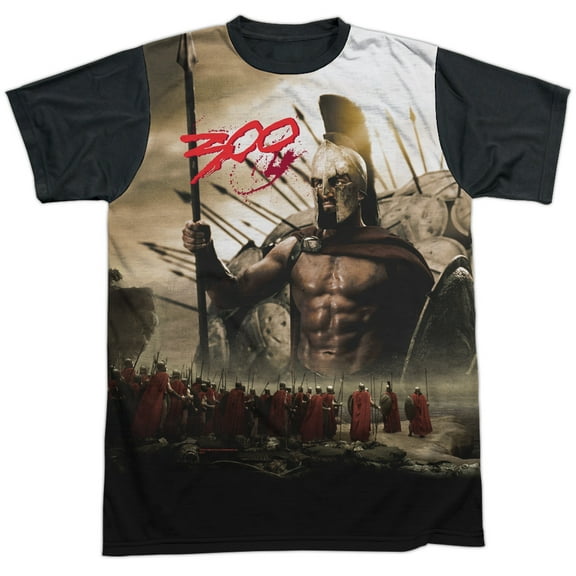 300 Men's  Spartans Sublimation T-shirt White