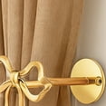 thumbnail image 7 of Shoreew 2Pcs Metal Bow Curtain Holdbacks Wall Mounted Rust Proof Curtain Holders Heavy Duty Golden Curtain Tiebacks for Living Room Bedroom, 7 of 7