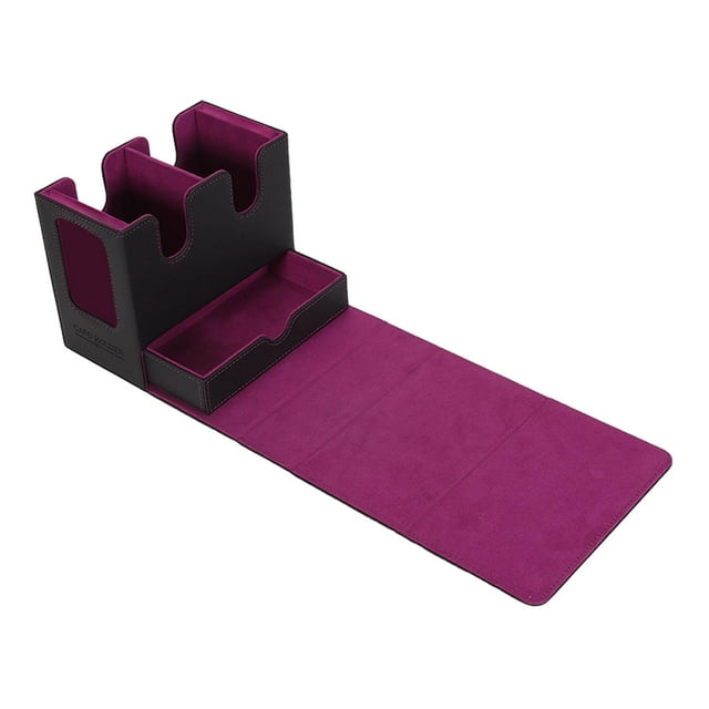 Caja de almacenamiento de mazos de cartas Álbum de cartas de juego premium de colección Caja de almacenamiento de mazos de cartas de juego Negro púrpura