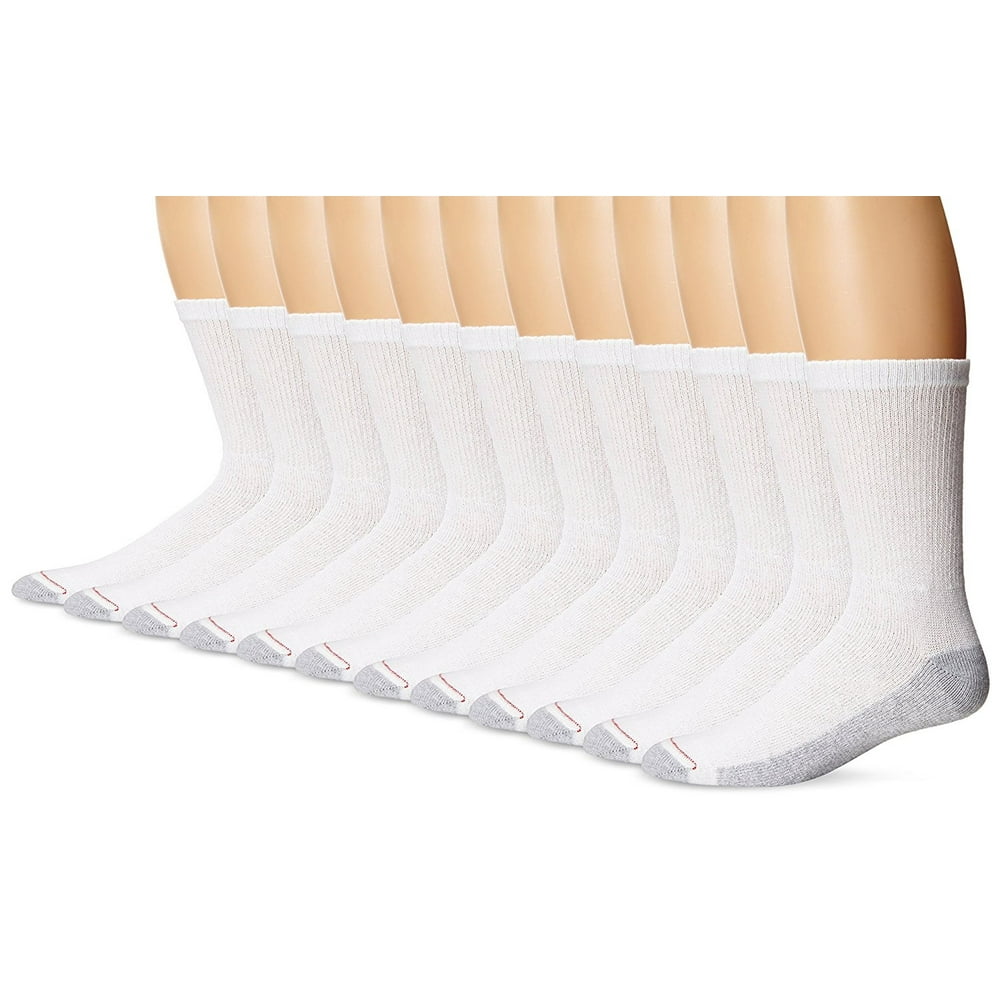 Hanes Hanes Men's 12 Pack FreshIQ Crew Socks, White, 1214