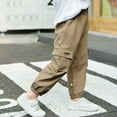 thumbnail image 5 of GBSYEWXS Pants For Toddler Boys Breathable Elastic Waist Cargo Comfortable Khaki Trousers Size 12-18 Months, 5 of 8
