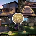 thumbnail image 5 of Luces solares para jardín, bola de cristal agrietado, impermeable, LED blanco cálido, para decoración exterior, caminos, patios y césped, 1 globo (11 cm), 5 of 5