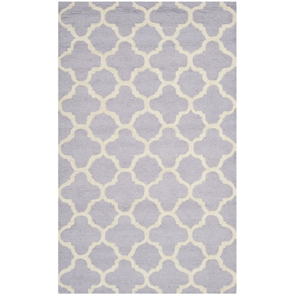 SAFAVIEH Cambridge Leonard Geometric Wool Area Rug, Lavender/Ivory, 3' x 5'