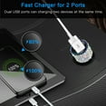 thumbnail image 2 of Otostar Dual USB Car Charger, 4.8A Output, Bling Crystal Diamond Car Decorations Accessories Fast Charging Adapter for iPhones Android iOS, Samsung Galaxy, LG, Nexus, HTC (AB) C64, 2 of 8